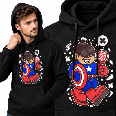 BLUZA Z KAPTUREM ANIMOWANA  SUPERHERO AMERICAN KID